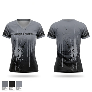 Womens Short Sleeve Vneck Shirt, Jazz Patrol, , Teamtime, Team time, sublimation, custom sports apparel, team uniforms, spirit wear, spiritwear, sports uniforms, custom shirts, team store, custom team store, fundraiser sports, apparel fundraiser