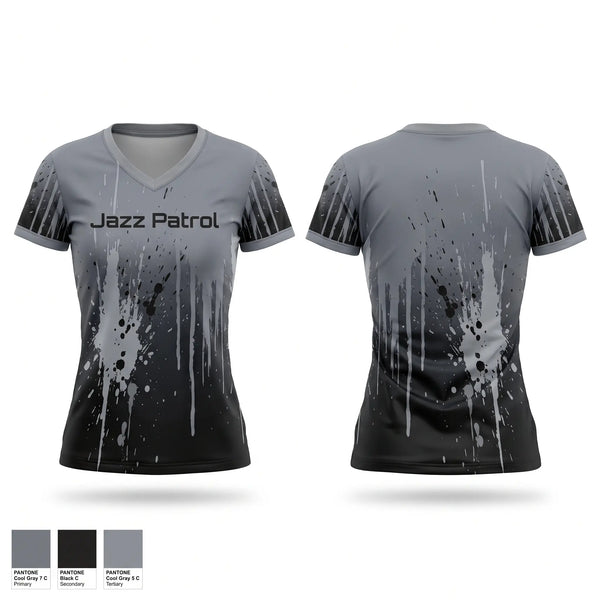 Womens Short Sleeve Vneck Shirt, Jazz Patrol, , Teamtime, Team time, sublimation, custom sports apparel, team uniforms, spirit wear, spiritwear, sports uniforms, custom shirts, team store, custom team store, fundraiser sports, apparel fundraiser