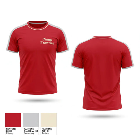 Short Sleeve Performance Shirt, Camp Frontier, Swimming, Teamtime, Team time, sublimation, custom sports apparel, team uniforms, spirit wear, spiritwear, sports uniforms, custom shirts, team store, custom team store, fundraiser sports, apparel fundraiser