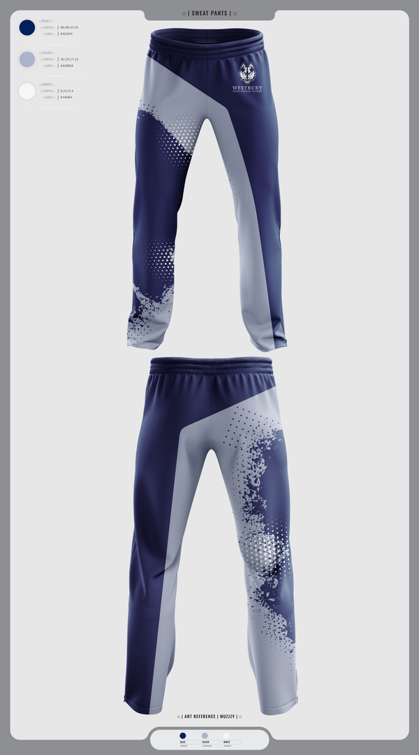 Sweatpants, Westbury Cross Country Huskies, Cross Country, Teamtime, Team time, sublimation, custom sports apparel, team uniforms, spirit wear, spiritwear, sports uniforms, custom shirts, team store, custom team store, fundraiser sports, apparel fundraiser