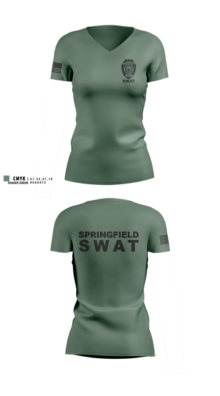 Womens Short Sleeve Vneck Shirt, Springfield Ohio SWAT, Police, Teamtime, Team time, sublimation, custom sports apparel, team uniforms, spirit wear, spiritwear, sports uniforms, custom shirts, team store, custom team store, fundraiser sports, apparel fundraiser