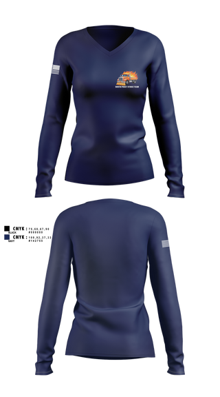 Womens Long Sleeve Vneck Shirt, South Puget strike team, , Teamtime, Team time, sublimation, custom sports apparel, team uniforms, spirit wear, spiritwear, sports uniforms, custom shirts, team store, custom team store, fundraiser sports, apparel fundraiser