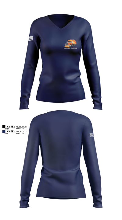 South Puget strike team 20801093 Women's Long Sleeve V-neck Shirt - 1