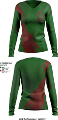 Alhambra High School Cheer 57800224 Women's Long Sleeve V-neck Shirt - 1