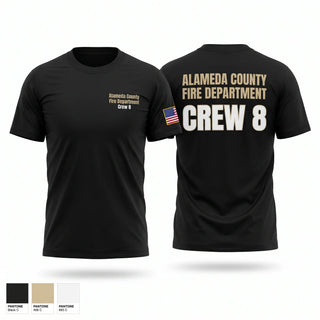 Old School Cotton Feel Shirt, Alameda County Fire Department Crew 8, Fire Department, Teamtime, Team time, sublimation, custom sports apparel, team uniforms, spirit wear, spiritwear, sports uniforms, custom shirts, team store, custom team store, fundraiser sports, apparel fundraiser
