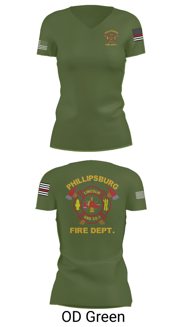 Womens Short Sleeve Vneck Shirt, PHILLIPSBURG FIRE DEPARTMENT, , Teamtime, Team time, sublimation, custom sports apparel, team uniforms, spirit wear, spiritwear, sports uniforms, custom shirts, team store, custom team store, fundraiser sports, apparel fundraiser