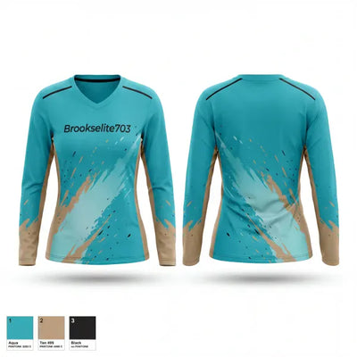 Brookselite703 44482797 Women's Long Sleeve V-neck Shirt - 1