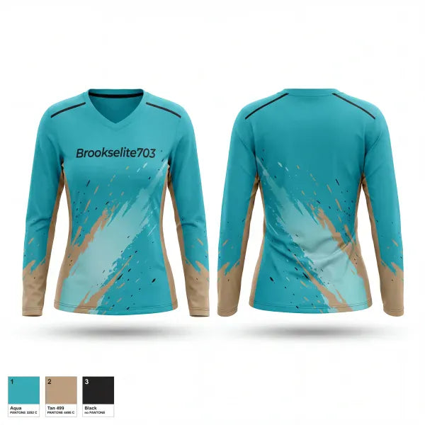 Womens Long Sleeve Vneck Shirt, Brookselite703, Men's Basketball, Teamtime, Team time, sublimation, custom sports apparel, team uniforms, spirit wear, spiritwear, sports uniforms, custom shirts, team store, custom team store, fundraiser sports, apparel fundraiser