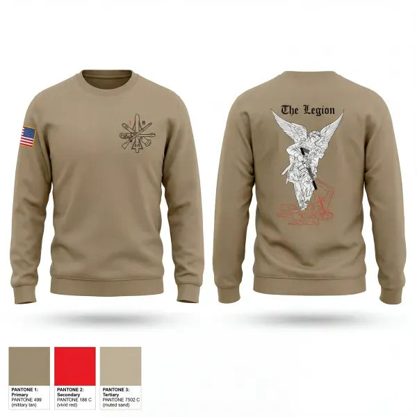 Crew Neck Sweatshirt, 1st Platoon / B CO / 2-5 CAV, Army, Teamtime, Team time, sublimation, custom sports apparel, team uniforms, spirit wear, spiritwear, sports uniforms, custom shirts, team store, custom team store, fundraiser sports, apparel fundraiser