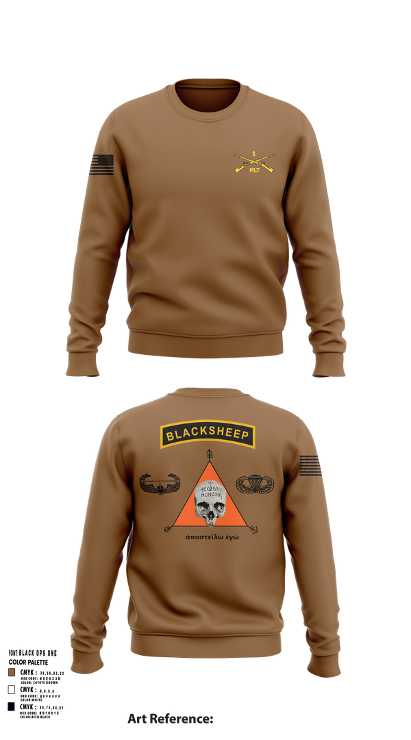 Crew Neck Sweatshirt, 1st PLT B Co 1-173IN, , Teamtime, Team time, sublimation, custom sports apparel, team uniforms, spirit wear, spiritwear, sports uniforms, custom shirts, team store, custom team store, fundraiser sports, apparel fundraiser