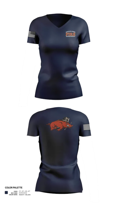RUNYAN ACRES FIRE DEPARTMENT 34134469 Women's Short Sleeve V-neck Shirt - 20