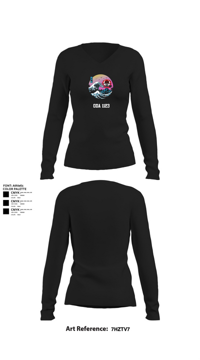 ODA 1123 34681510 Women's Long Sleeve V-neck Shirt - 22