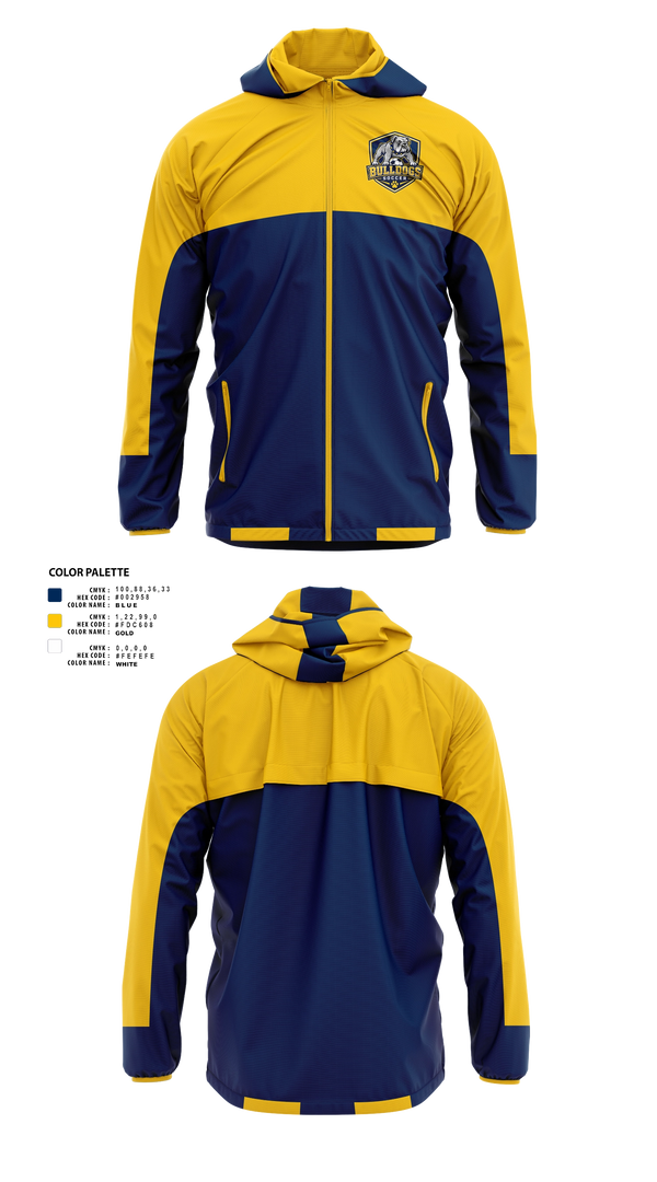 Windbreaker, Bladenboro Bulldogs, Women's Soccer, Teamtime, Team time, sublimation, custom sports apparel, team uniforms, spirit wear, spiritwear, sports uniforms, custom shirts, team store, custom team store, fundraiser sports, apparel fundraiser