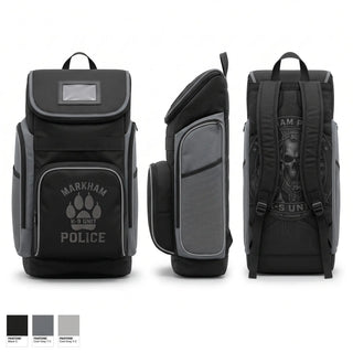 Gear Bag, Markham Police K9 Unit, Police, Teamtime, Team time, sublimation, custom sports apparel, team uniforms, spirit wear, spiritwear, sports uniforms, custom shirts, team store, custom team store, fundraiser sports, apparel fundraiser