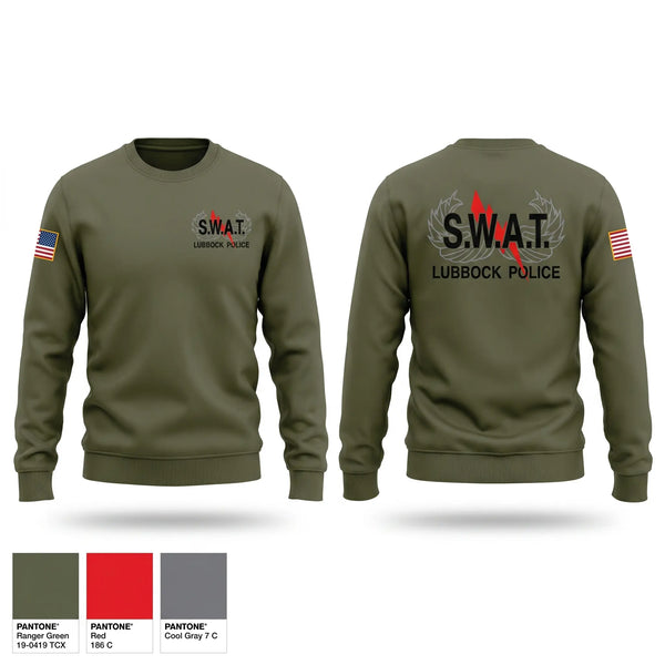 Crew Neck Sweatshirt, Lubbock SWAT, Police, Teamtime, Team time, sublimation, custom sports apparel, team uniforms, spirit wear, spiritwear, sports uniforms, custom shirts, team store, custom team store, fundraiser sports, apparel fundraiser