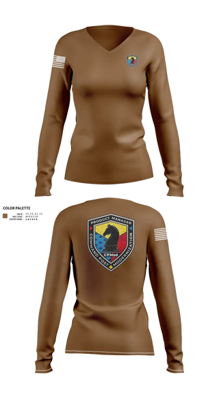 Womens Long Sleeve Vneck Shirt, Command Post Modernization, , Teamtime, Team time, sublimation, custom sports apparel, team uniforms, spirit wear, spiritwear, sports uniforms, custom shirts, team store, custom team store, fundraiser sports, apparel fundraiser