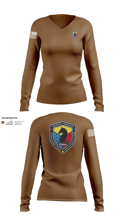 Command Post Modernization 61548186 Women's Long Sleeve V-neck Shirt - 21