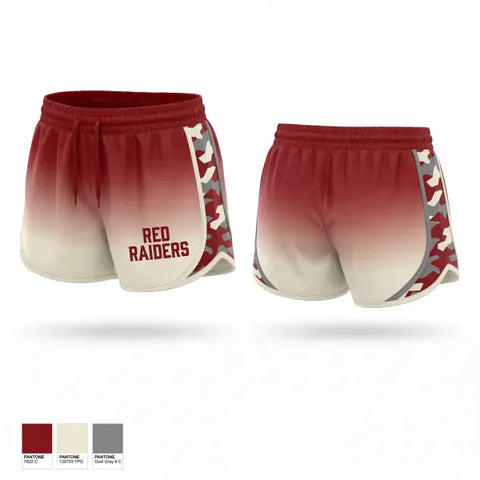 Womens Shorts, Red Raiders, Softball, Teamtime, Team time, sublimation, custom sports apparel, team uniforms, spirit wear, spiritwear, sports uniforms, custom shirts, team store, custom team store, fundraiser sports, apparel fundraiser