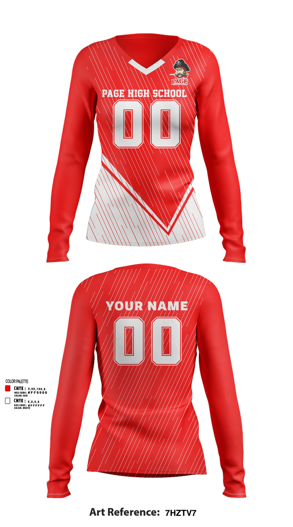 Womens Long Sleeve Vneck Shirt, Page High School Volleyball, Women's Volleyball, Teamtime, Team time, sublimation, custom sports apparel, team uniforms, spirit wear, spiritwear, sports uniforms, custom shirts, team store, custom team store, fundraiser sports, apparel fundraiser