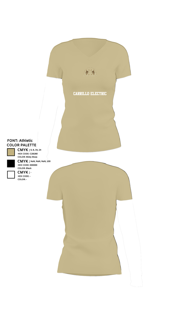 Womens Short Sleeve Vneck Shirt, Carrillo electric, , Teamtime, Team time, sublimation, custom sports apparel, team uniforms, spirit wear, spiritwear, sports uniforms, custom shirts, team store, custom team store, fundraiser sports, apparel fundraiser