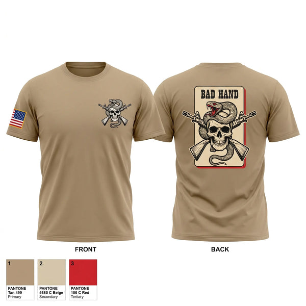 Old School Cotton Feel Shirt, Bad Hand, Army, Teamtime, Team time, sublimation, custom sports apparel, team uniforms, spirit wear, spiritwear, sports uniforms, custom shirts, team store, custom team store, fundraiser sports, apparel fundraiser