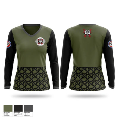 Bulldogs Women's Long Sleeve V-neck Shirt - 1