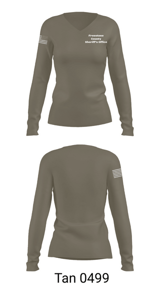 Womens Long Sleeve Vneck Shirt, Freestone County Sheriff's Office, Police, Teamtime, Team time, sublimation, custom sports apparel, team uniforms, spirit wear, spiritwear, sports uniforms, custom shirts, team store, custom team store, fundraiser sports, apparel fundraiser