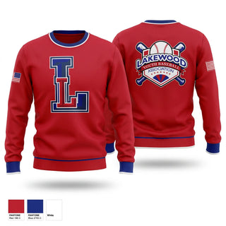Crew Neck Sweatshirt, Lakewood Youth Baseball Association, Baseball, Teamtime, Team time, sublimation, custom sports apparel, team uniforms, spirit wear, spiritwear, sports uniforms, custom shirts, team store, custom team store, fundraiser sports, apparel fundraiser