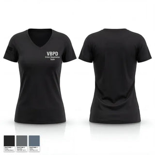 Womens Short Sleeve Vneck Shirt, VBPD Crisis Negotiation team, Police, Teamtime, Team time, sublimation, custom sports apparel, team uniforms, spirit wear, spiritwear, sports uniforms, custom shirts, team store, custom team store, fundraiser sports, apparel fundraiser