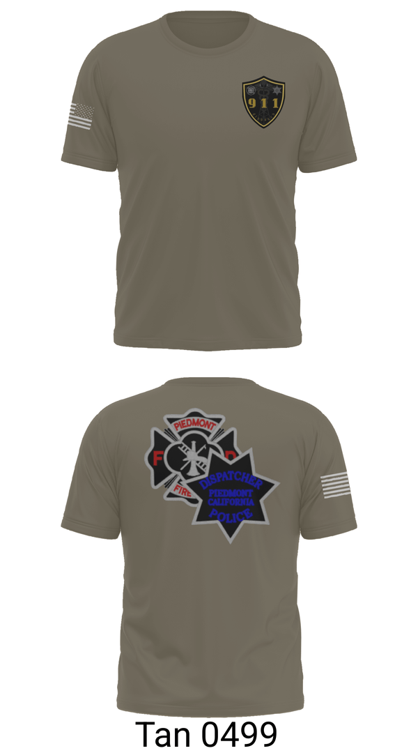 Old School Cotton Feel Shirt, Piedmont Dispatchers, Fire Department, Teamtime, Team time, sublimation, custom sports apparel, team uniforms, spirit wear, spiritwear, sports uniforms, custom shirts, team store, custom team store, fundraiser sports, apparel fundraiser