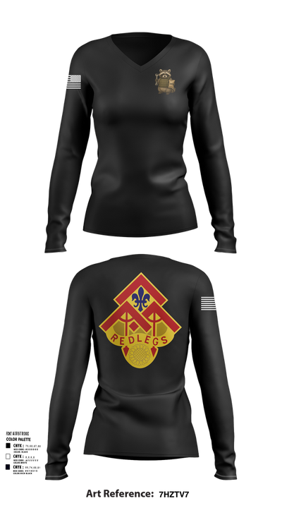 130th FAB 1935239 Women's Long Sleeve V-neck Shirt - 2