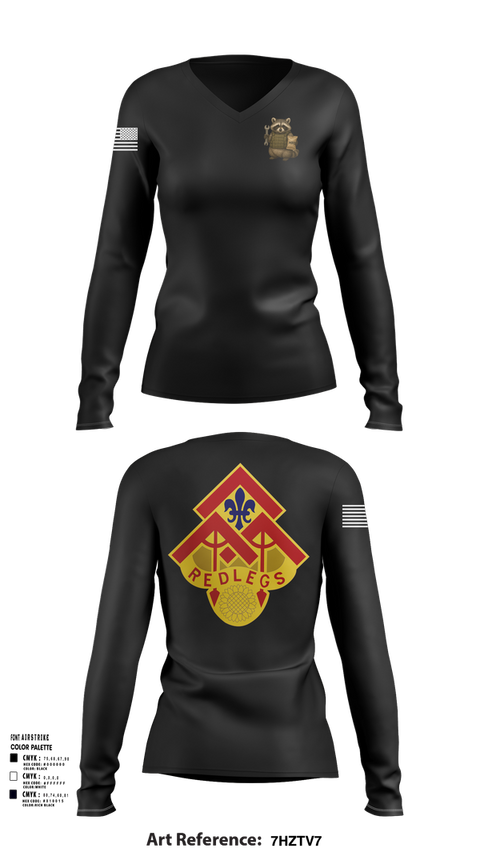 Womens Long Sleeve Vneck Shirt, 130th FAB, Army, Teamtime, Team time, sublimation, custom sports apparel, team uniforms, spirit wear, spiritwear, sports uniforms, custom shirts, team store, custom team store, fundraiser sports, apparel fundraiser