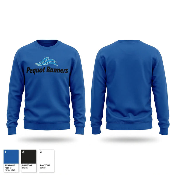 Crew Neck Sweatshirt, Pequot Running Club, Spirit Store, Teamtime, Team time, sublimation, custom sports apparel, team uniforms, spirit wear, spiritwear, sports uniforms, custom shirts, team store, custom team store, fundraiser sports, apparel fundraiser