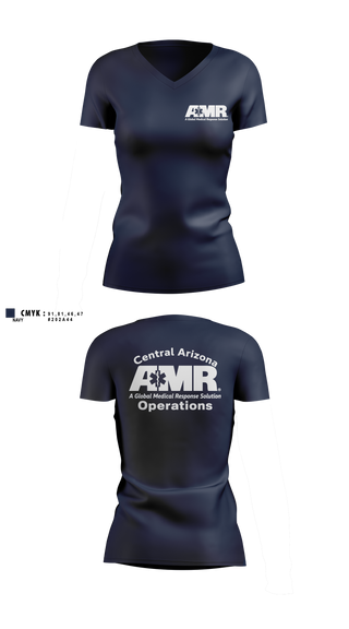 Womens Short Sleeve Vneck Shirt, AMR  Central Arizona Operations, EMS/EMT, Teamtime, Team time, sublimation, custom sports apparel, team uniforms, spirit wear, spiritwear, sports uniforms, custom shirts, team store, custom team store, fundraiser sports, apparel fundraiser
