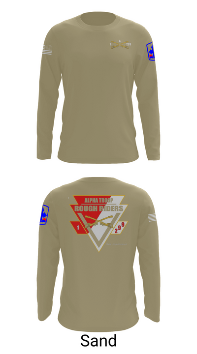 A Troop, 1st squadron-299th Calvary Regiment 70291790 Long Sleeve Performance Shirt 86