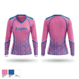 Womens Long Sleeve Vneck Shirt, Eagles, Women's Basketball, Teamtime, Team time, sublimation, custom sports apparel, team uniforms, spirit wear, spiritwear, sports uniforms, custom shirts, team store, custom team store, fundraiser sports, apparel fundraiser