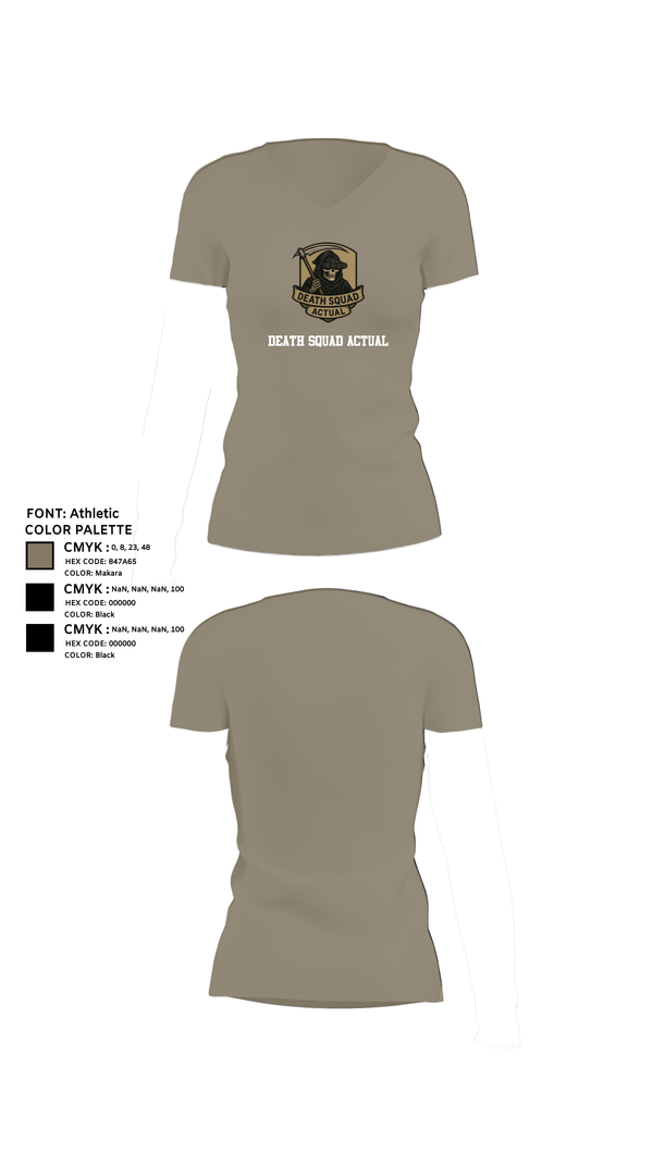 Womens Short Sleeve Vneck Shirt, Death Squad Actual, E-Sports, Teamtime, Team time, sublimation, custom sports apparel, team uniforms, spirit wear, spiritwear, sports uniforms, custom shirts, team store, custom team store, fundraiser sports, apparel fundraiser