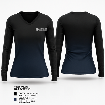 Wheeles Karate & Jiujitsu 7719439 Women's Long Sleeve V-neck Shirt - 1