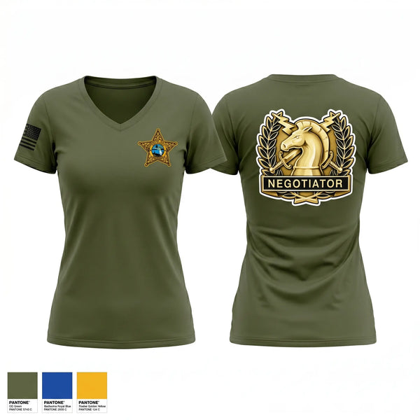 Womens Short Sleeve Vneck Shirt, Columbia County, Police, Teamtime, Team time, sublimation, custom sports apparel, team uniforms, spirit wear, spiritwear, sports uniforms, custom shirts, team store, custom team store, fundraiser sports, apparel fundraiser