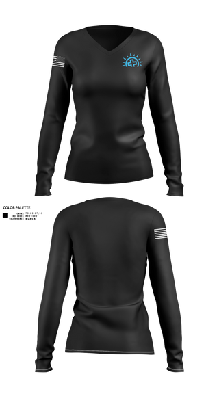 Womens Long Sleeve Vneck Shirt, Calvary Security, , Teamtime, Team time, sublimation, custom sports apparel, team uniforms, spirit wear, spiritwear, sports uniforms, custom shirts, team store, custom team store, fundraiser sports, apparel fundraiser