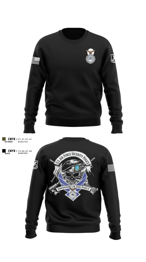 Crew Neck Sweatshirt, 101st security forces, Air Force, Teamtime, Team time, sublimation, custom sports apparel, team uniforms, spirit wear, spiritwear, sports uniforms, custom shirts, team store, custom team store, fundraiser sports, apparel fundraiser