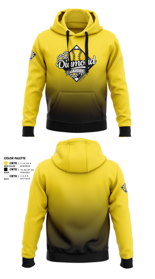 Hoodie, Diamond Daisies, Softball, Teamtime, Team time, sublimation, custom sports apparel, team uniforms, spirit wear, spiritwear, sports uniforms, custom shirts, team store, custom team store, fundraiser sports, apparel fundraiser