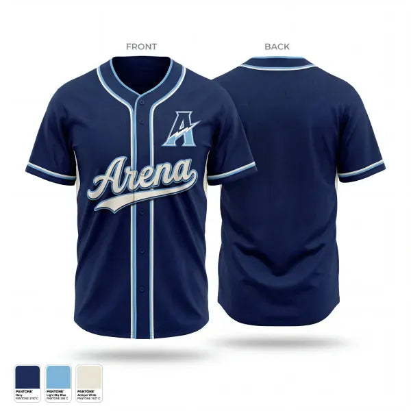 Full Button Baseball Jersey, Arena National, Baseball, Teamtime, Team time, sublimation, custom sports apparel, team uniforms, spirit wear, spiritwear, sports uniforms, custom shirts, team store, custom team store, fundraiser sports, apparel fundraiser