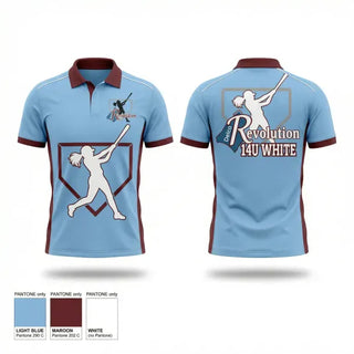 Short Sleeve Performance Polo, Revolution Delco 14U White, Softball, Teamtime, Team time, sublimation, custom sports apparel, team uniforms, spirit wear, spiritwear, sports uniforms, custom shirts, team store, custom team store, fundraiser sports, apparel fundraiser