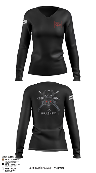 Keep It Real 37981631 Women's Long Sleeve V-neck Shirt - 3