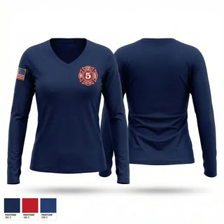 Womens Long Sleeve Vneck Shirt, Napavine Fire Department, Fire Department, Teamtime, Team time, sublimation, custom sports apparel, team uniforms, spirit wear, spiritwear, sports uniforms, custom shirts, team store, custom team store, fundraiser sports, apparel fundraiser