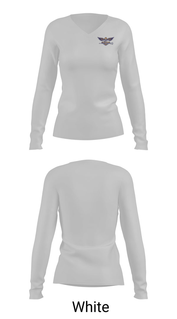Womens Long Sleeve Vneck Shirt, Saddle Brook Falcons Lacrosse, Men's Lacrosse, Teamtime, Team time, sublimation, custom sports apparel, team uniforms, spirit wear, spiritwear, sports uniforms, custom shirts, team store, custom team store, fundraiser sports, apparel fundraiser