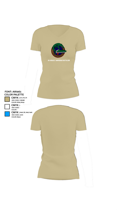 2d Assault Amphibian Battalion 2506897 Women's Short Sleeve V-neck Shirt - 84