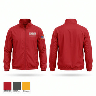 Windbreaker, Bonanza Volunteer Fire Department, Fire Department, Teamtime, Team time, sublimation, custom sports apparel, team uniforms, spirit wear, spiritwear, sports uniforms, custom shirts, team store, custom team store, fundraiser sports, apparel fundraiser