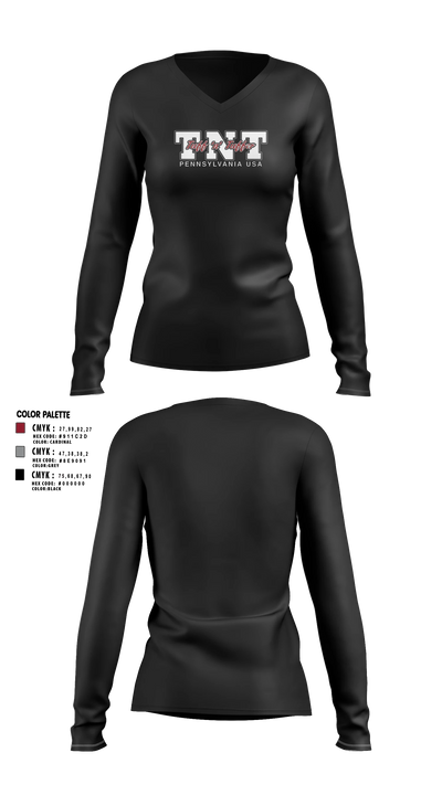 TNT Women's Long Sleeve V-neck Shirt - 4